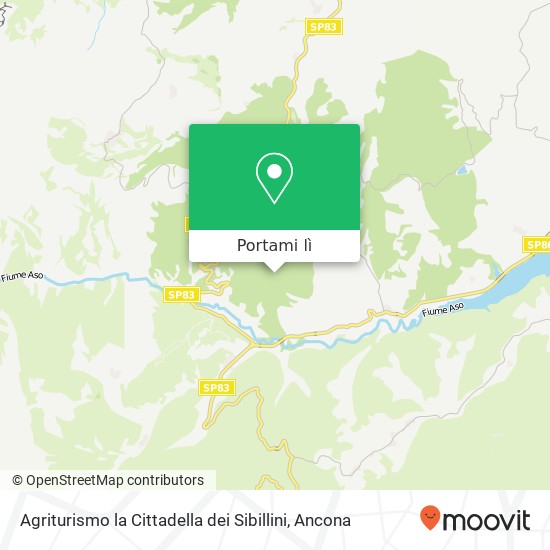 Mappa Agriturismo la Cittadella dei Sibillini, 63088 Montemonaco