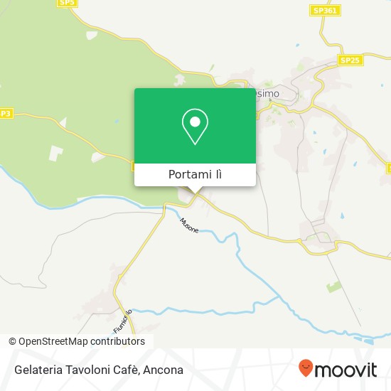 Mappa Gelateria Tavoloni Cafè, Via Montefanese, 96 60027 Osimo