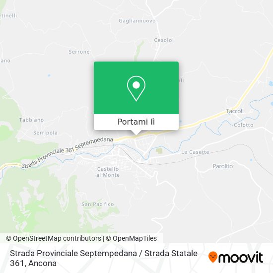 Mappa Strada Provinciale Septempedana / Strada Statale 361