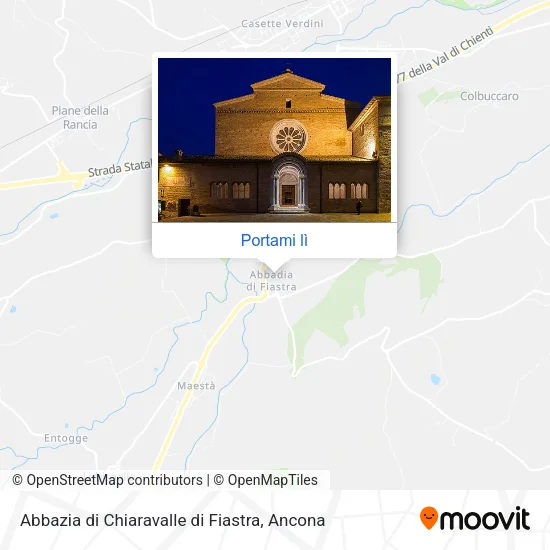 Mappa Abbazia di Chiaravalle di Fiastra