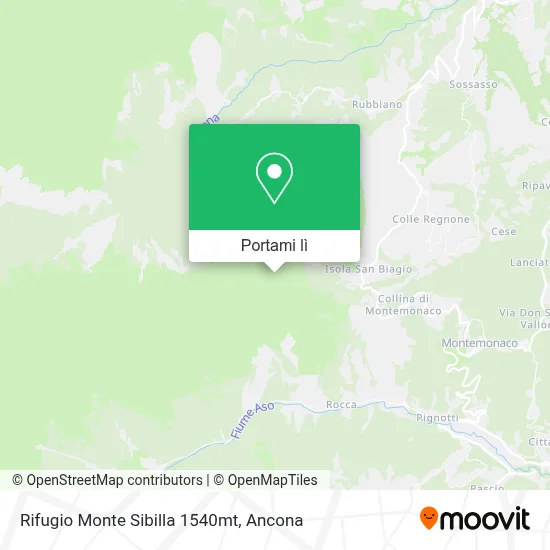 Mappa Rifugio Monte Sibilla 1540mt