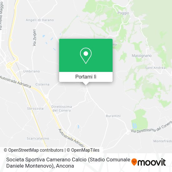 Mappa Societa Sportiva Camerano Calcio (Stadio Comunale Daniele Montenovo)