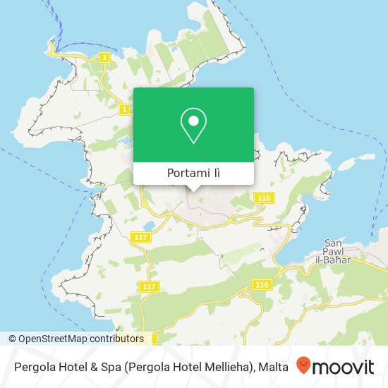 Mappa Pergola Hotel & Spa (Pergola Hotel Mellieha)