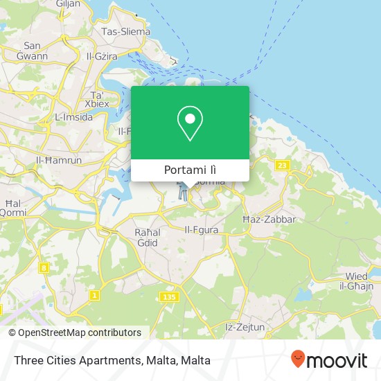 Mappa Three Cities Apartments, Malta
