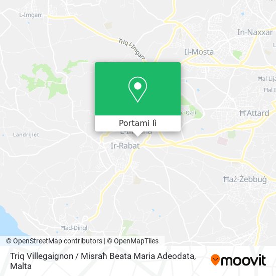 Mappa Triq Villegaignon / Misraħ Beata Maria Adeodata