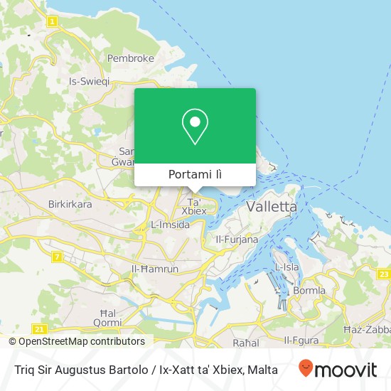Mappa Triq Sir Augustus Bartolo / Ix-Xatt ta' Xbiex