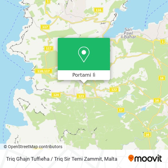 Mappa Triq Għajn Tuffieħa / Triq Sir Temi Zammit