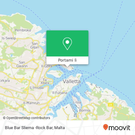 Mappa Blue Bar Sliema -Rock Bar