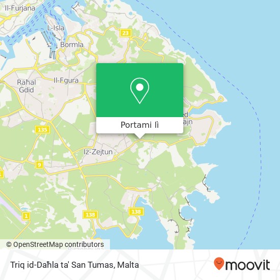 Mappa Triq id-Daħla ta' San Tumas