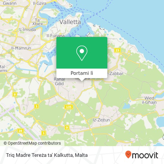 Mappa Triq Madre Tereża ta' Kalkutta