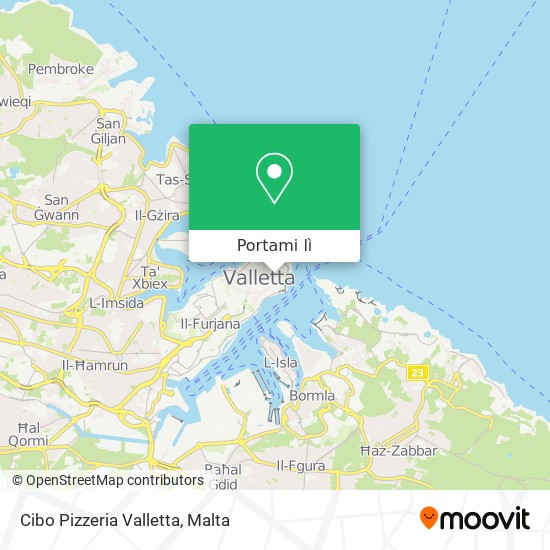 Mappa Cibo Pizzeria Valletta