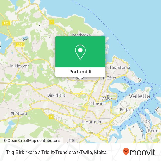Mappa Triq Birkirkara / Triq it-Trunċiera t-Twila