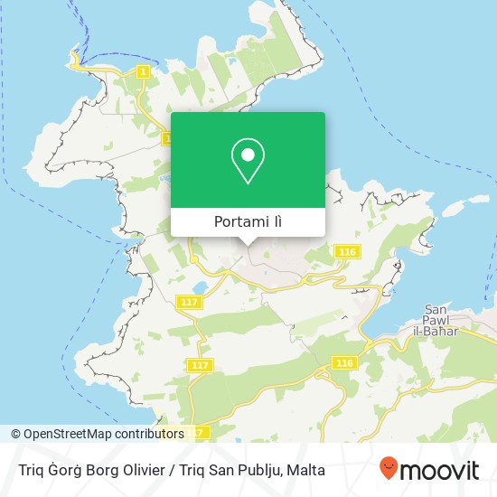 Mappa Triq Ġorġ Borg Olivier / Triq San Publju