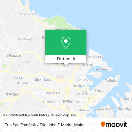Mappa Triq San Franġisk / Triq John F. Marks