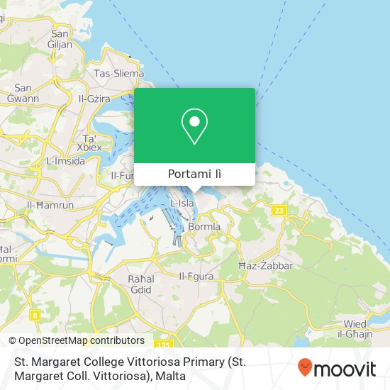 Mappa St. Margaret College Vittoriosa Primary (St. Margaret Coll. Vittoriosa)