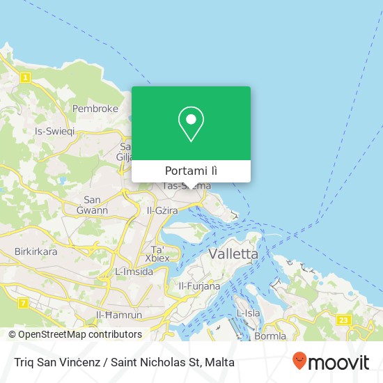Mappa Triq San Vinċenz / Saint Nicholas St