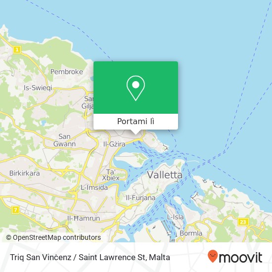 Mappa Triq San Vinċenz / Saint Lawrence St