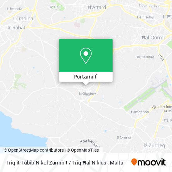 Mappa Triq it-Tabib Nikol Zammit / Triq Ħal Niklusi
