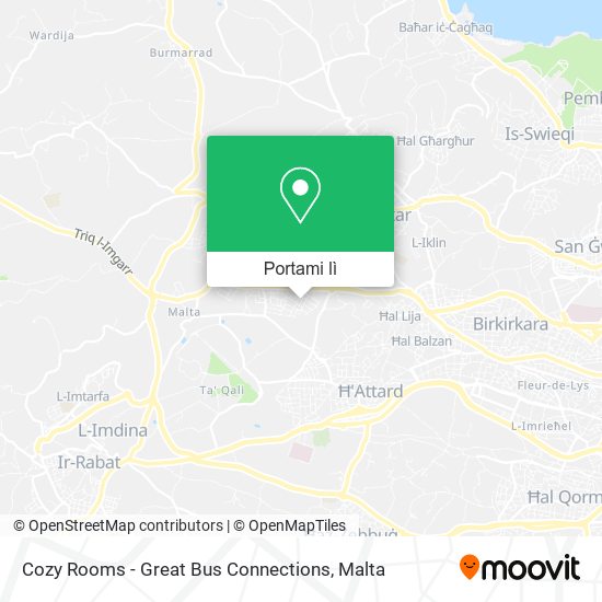 Mappa Cozy Rooms - Great Bus Connections