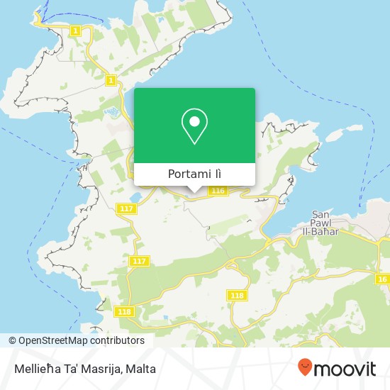 Mappa Mellieħa Ta' Masrija
