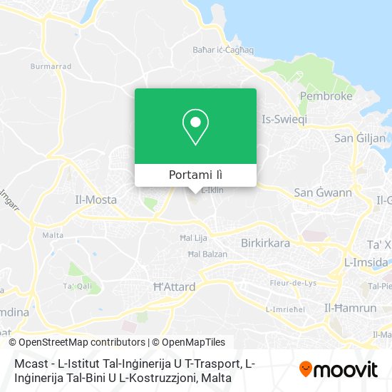 Mappa Mcast - L-Istitut Tal-Inġinerija U T-Trasport, L-Inġinerija Tal-Bini U L-Kostruzzjoni