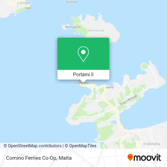 Mappa Comino Ferries Co-Op
