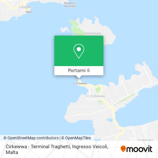 Mappa Ċirkewwa - Terminal Traghetti, Ingresso Veicoli