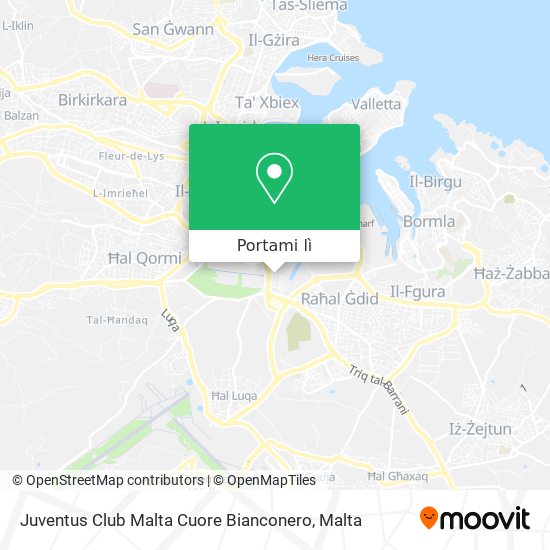 Mappa Juventus Club Malta Cuore Bianconero