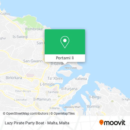 Mappa Lazy Pirate Party Boat - Malta