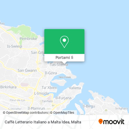 Mappa Caffè Letterario Italiano a Malta Idea