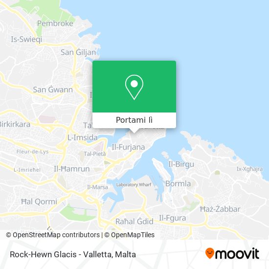 Mappa Rock-Hewn Glacis - Valletta