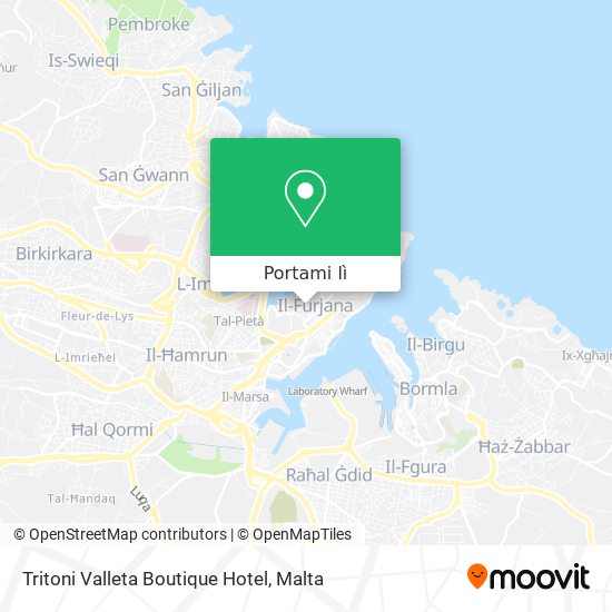 Mappa Tritoni Valleta Boutique Hotel