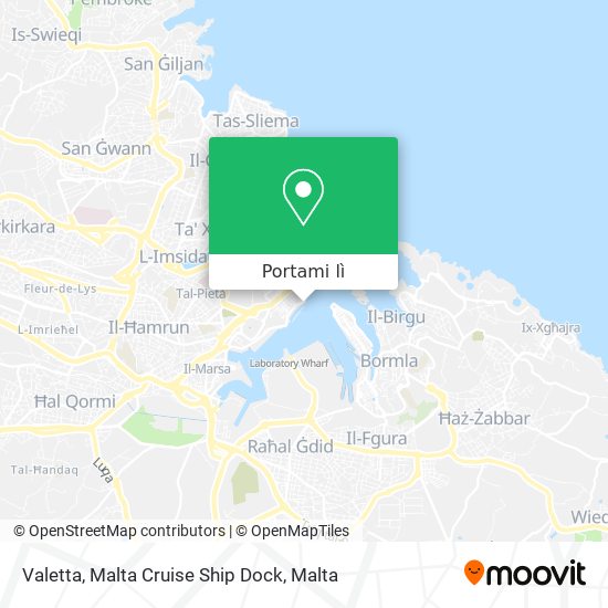Mappa Valetta, Malta Cruise Ship Dock