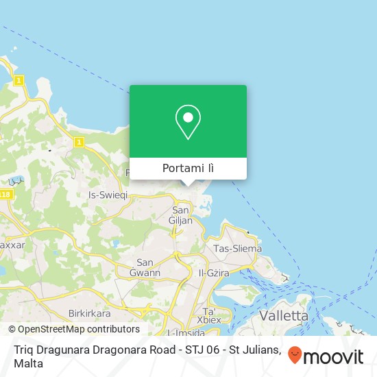 Mappa Triq Dragunara Dragonara Road - STJ 06 - St Julians