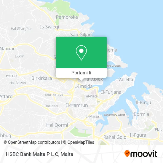 Mappa HSBC Bank Malta P L C