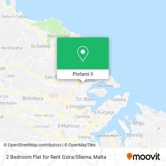 Mappa 2 Bedroom Flat for Rent Gzira / Sliema