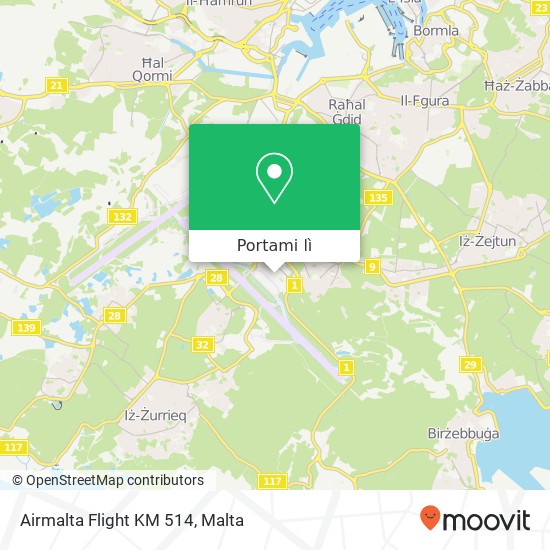 Mappa Airmalta Flight KM 514