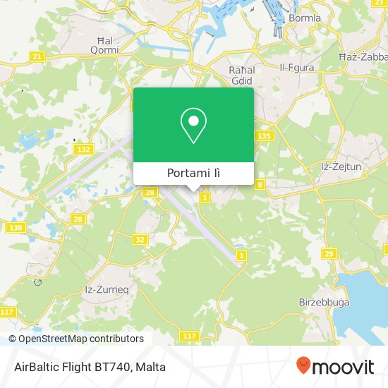 Mappa AirBaltic Flight BT740