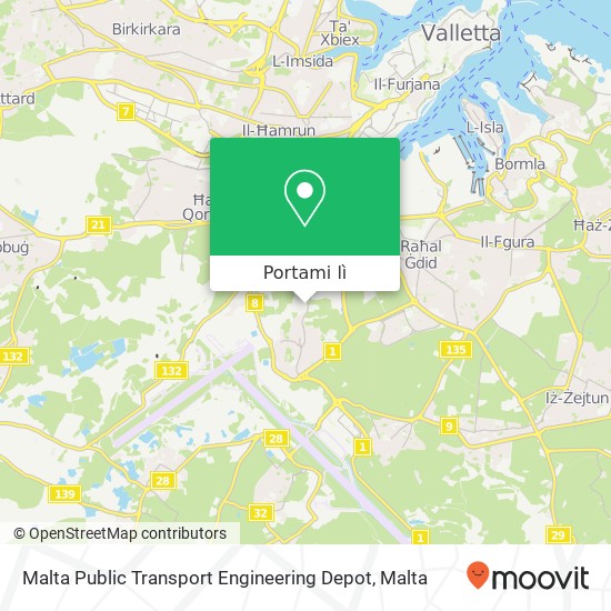 Mappa Malta Public Transport Engineering Depot