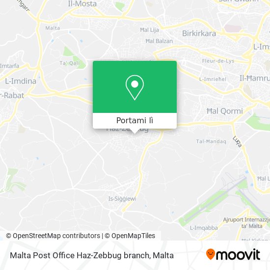 Mappa Malta Post Office Haz-Zebbug branch