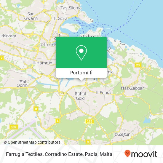 Mappa Farrugia Textiles, Corradino Estate, Paola