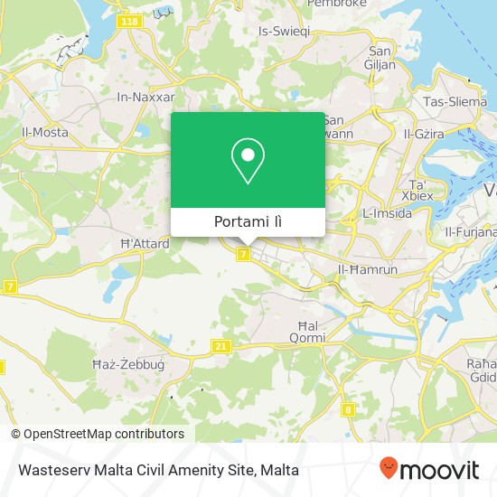 Mappa Wasteserv Malta Civil Amenity Site