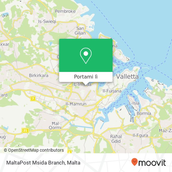 Mappa MaltaPost Msida Branch