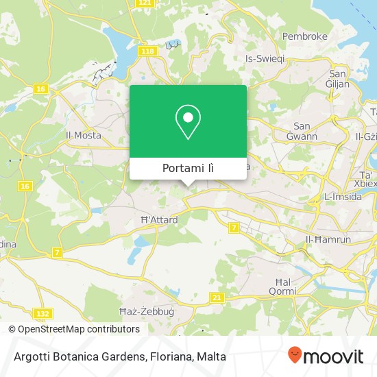 Mappa Argotti Botanica Gardens, FIoriana