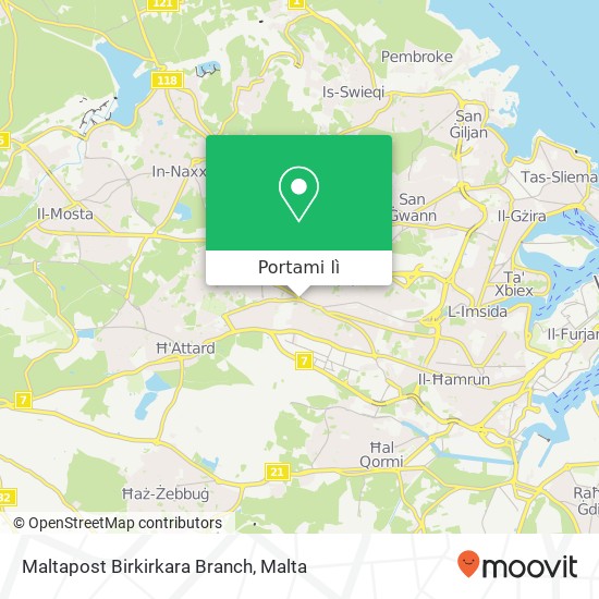 Mappa Maltapost Birkirkara Branch