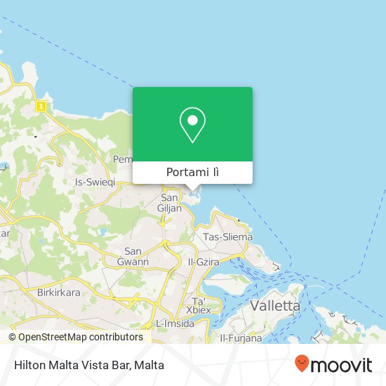 Mappa Hilton Malta Vista Bar