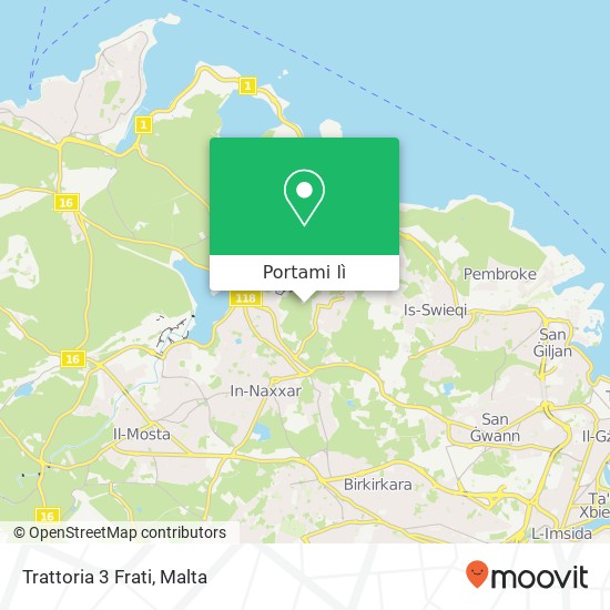 Mappa Trattoria 3 Frati