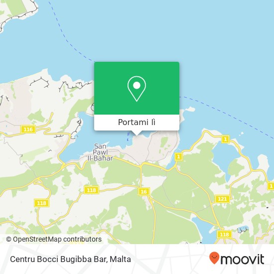 Mappa Centru Bocci Bugibba Bar