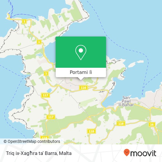 Mappa Triq ix-Xagħra ta' Barra