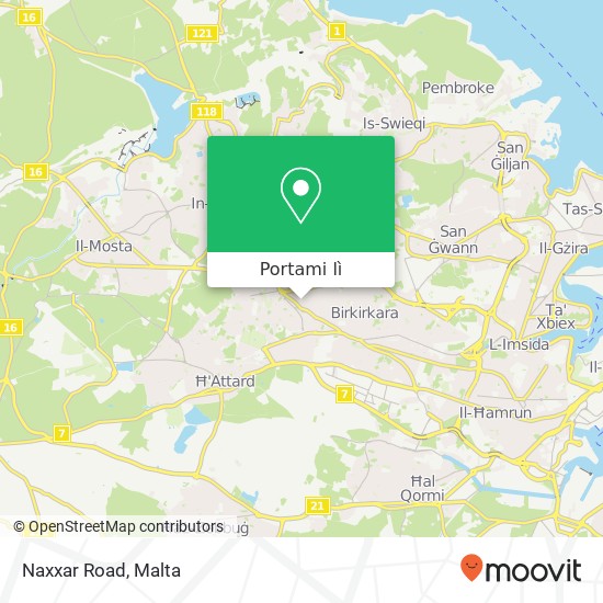 Mappa Naxxar Road